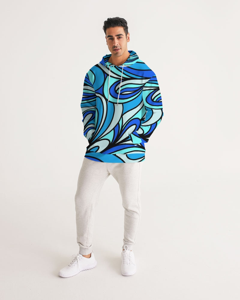 Louie Cool Bleu Men's All-Over Print Hoodie