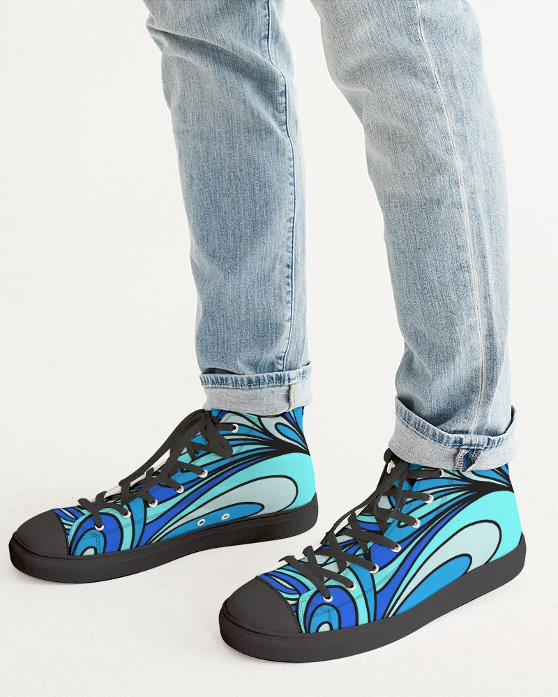 Louie Cool Bleu Men's Hightop Canvas Shoe - Black