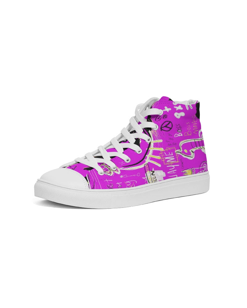 Louie Wri Trap Pink Collection Women's Hightop Canvas Shoe