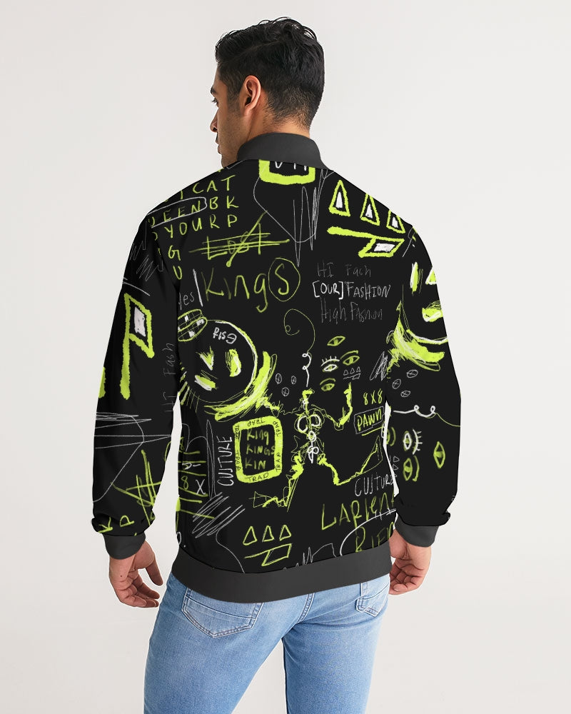 Neo 1.83 Black Trap Collection Men's Stripe-Sleeve Track Jacket