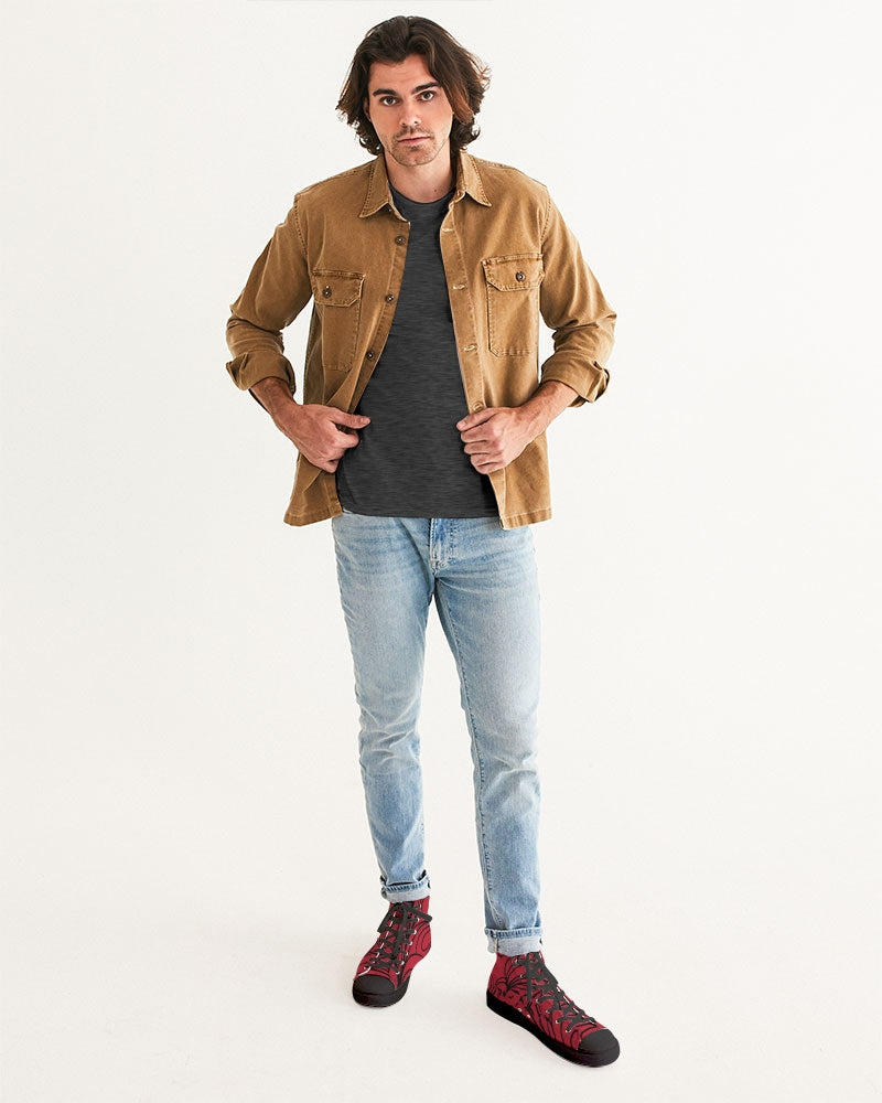 Love Red Collection Men's Hightop Canvas Shoe - Black