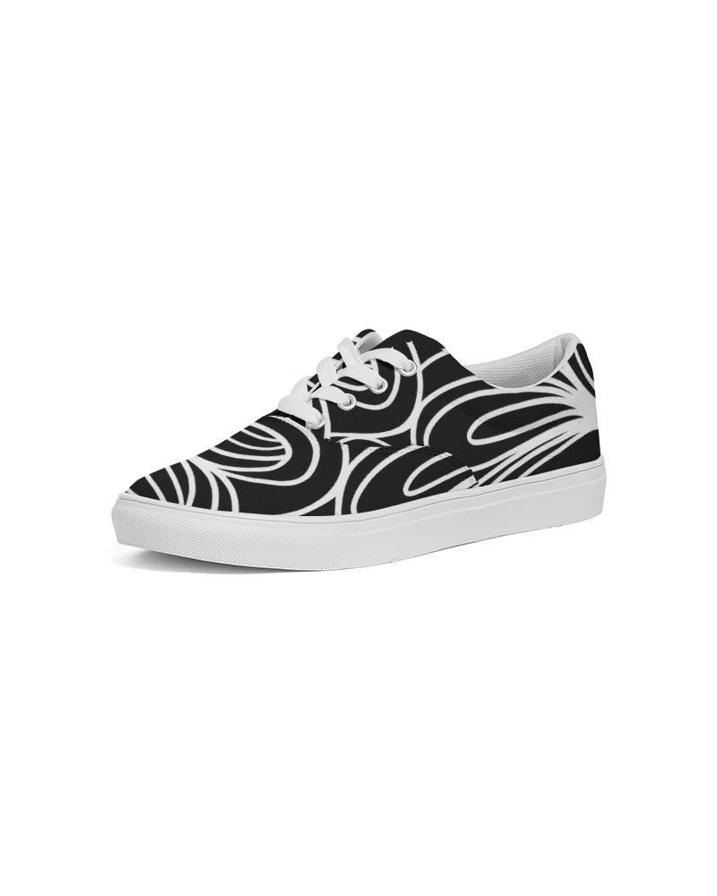 Louie Wri Black and White Collection Women's Lace Up Canvas Shoe