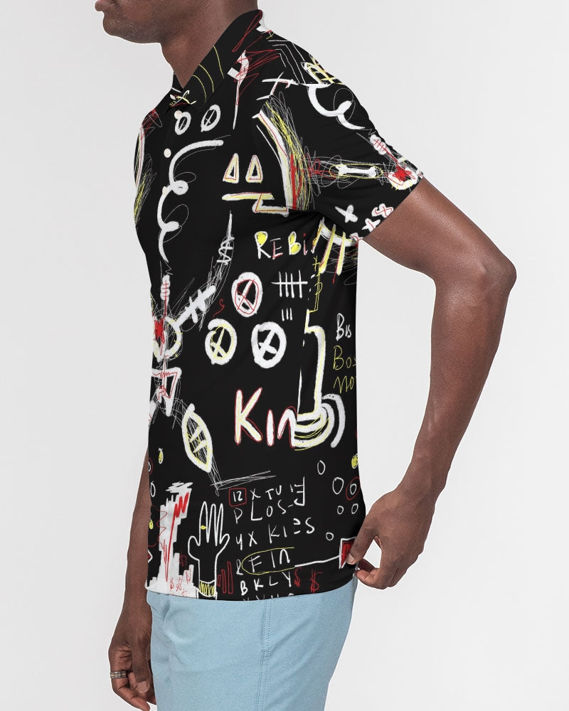 Louie Wri Trap X Collection Men's Slim Fit Short Sleeve Polo