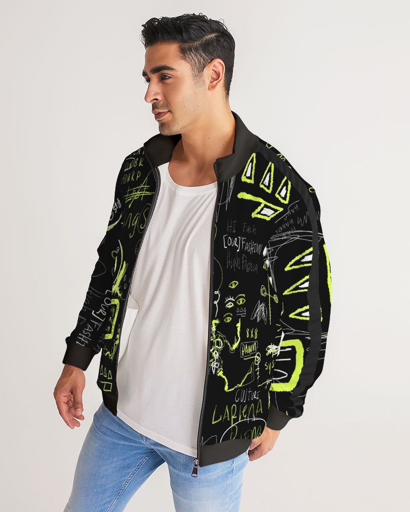 Neo 1.83 Black Trap Collection Men's Stripe-Sleeve Track Jacket
