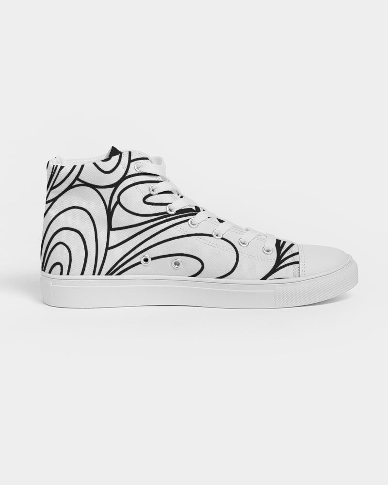 Louie Wri Black and White Collection Women's Hightop Canvas Shoe
