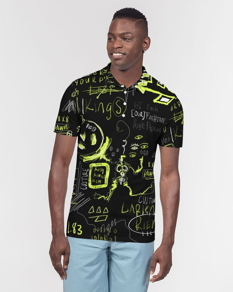 Neo 1.83 Black Trap Collection Men's Slim Fit Short Sleeve Polo
