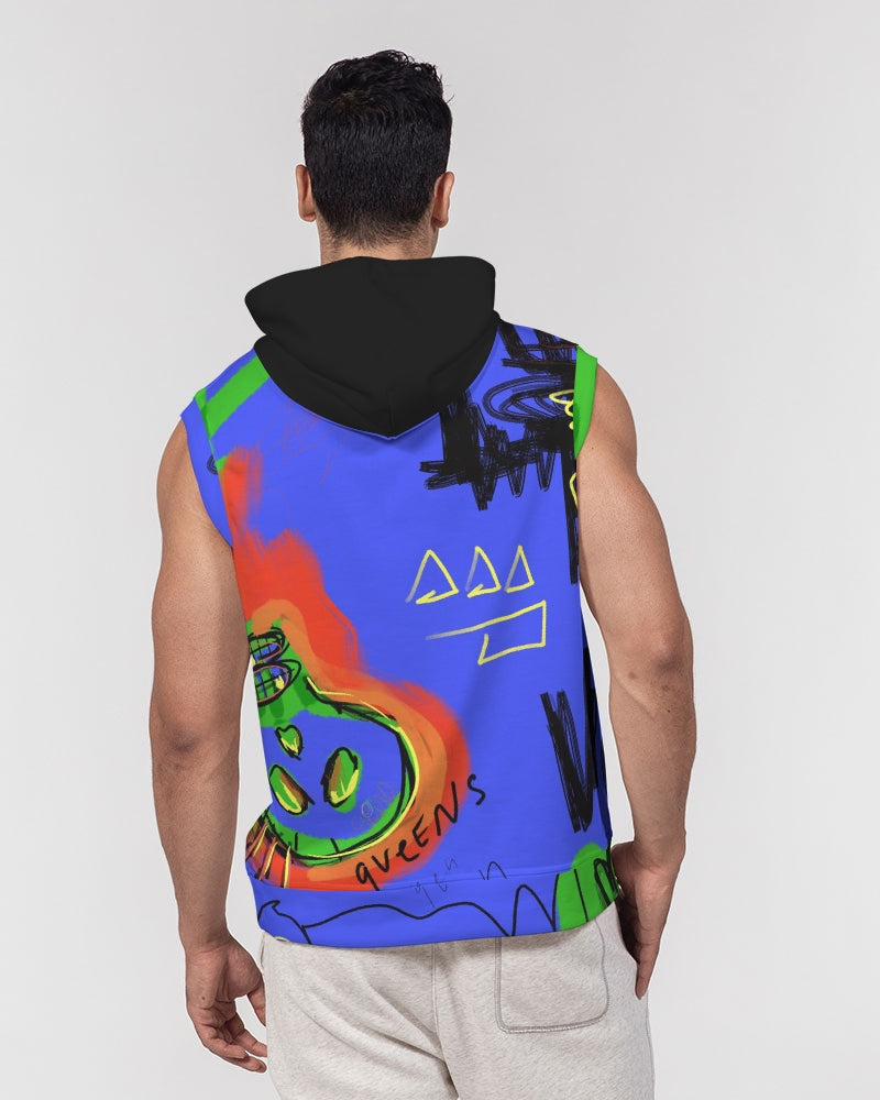 Louie Trap Bleu Men's Premium Heavyweight Sleeveless Hoodie