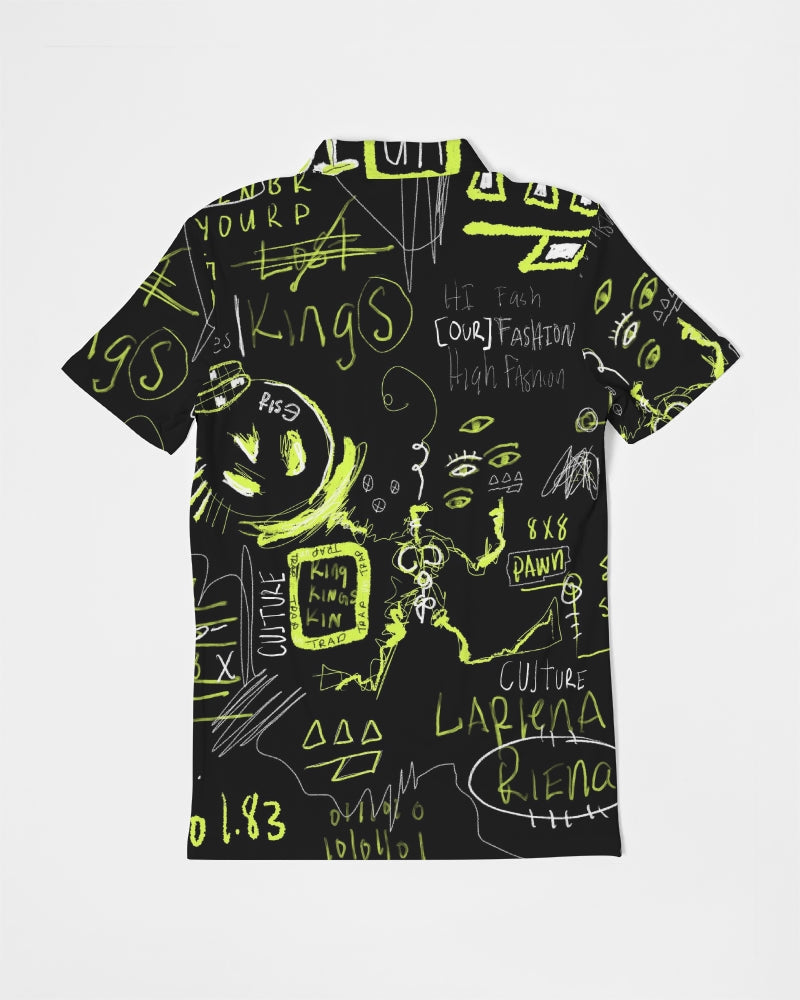 Neo 1.83 Black Trap Collection Men's Slim Fit Short Sleeve Polo