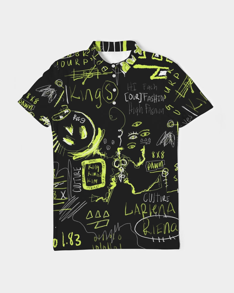 Neo 1.83 Black Trap Collection Men's Slim Fit Short Sleeve Polo