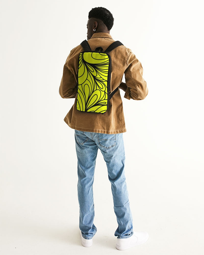 Louie Wri Louie Pattern Lime Green Slim Tech Backpack