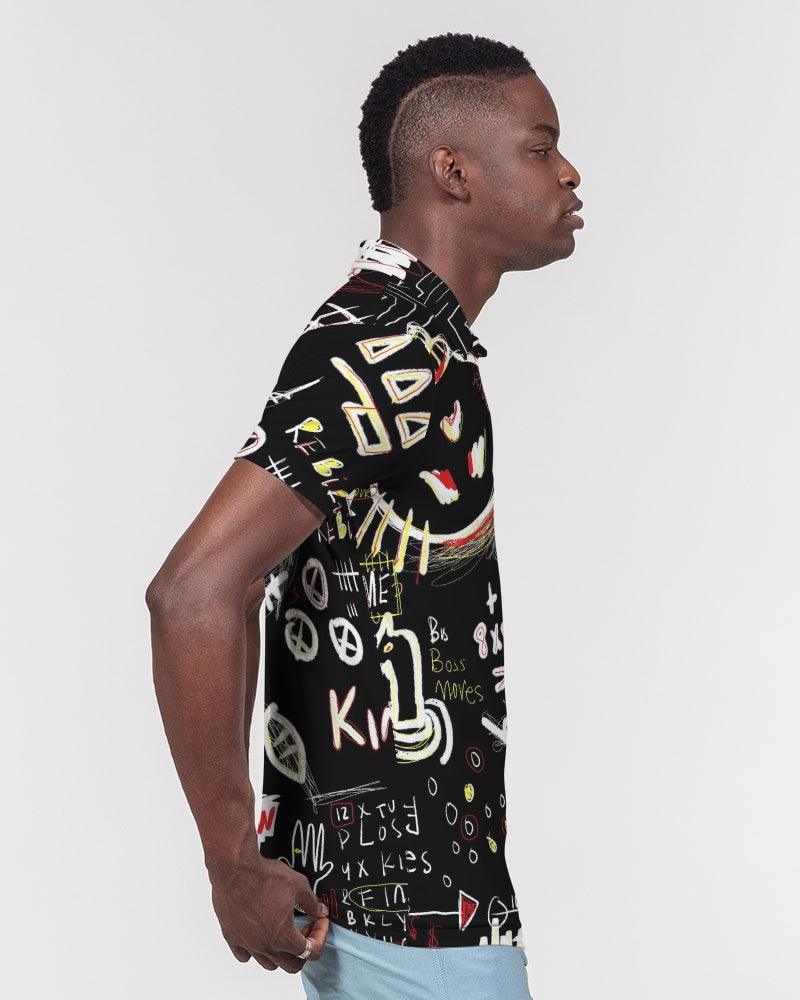 Louie Wri Trap X Collection Men's Slim Fit Short Sleeve Polo