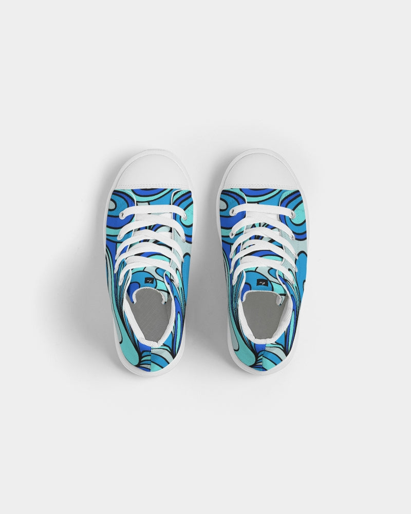 Louie Cool Bleu Kids Hightop Canvas Shoe