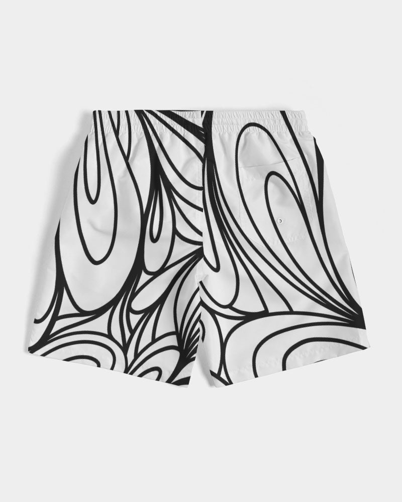 Louie Wri Black and White Collection Men's Swim Trunk