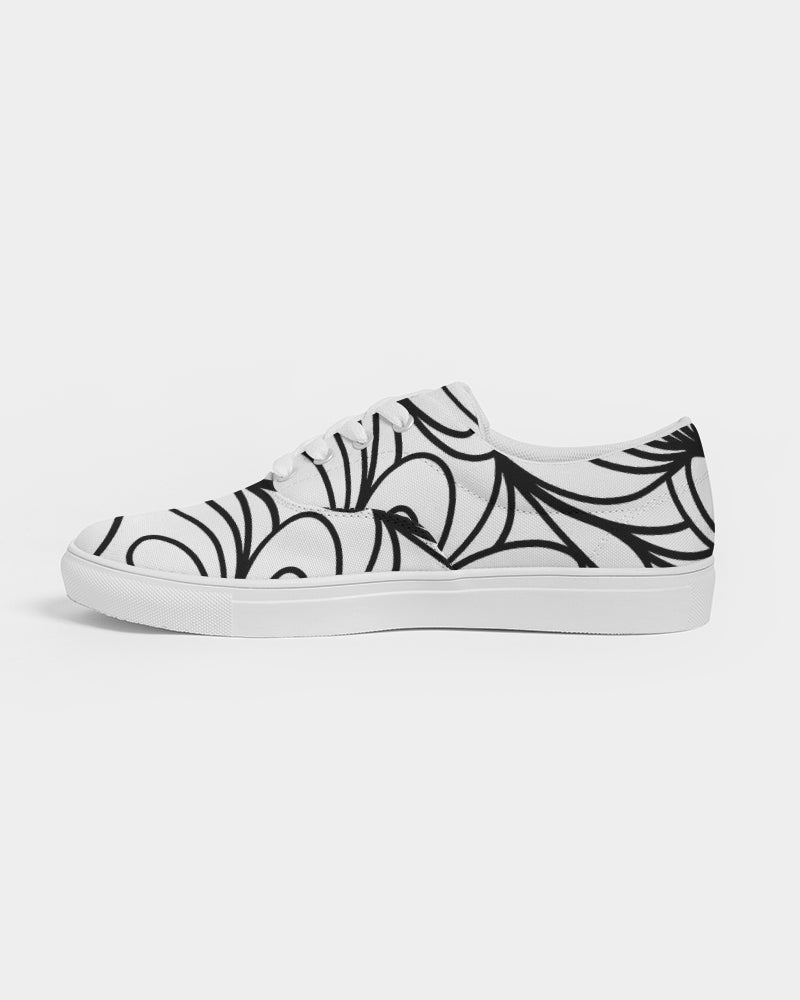 Louie Wri Black and White Collection Women's Lace Up Canvas Shoe
