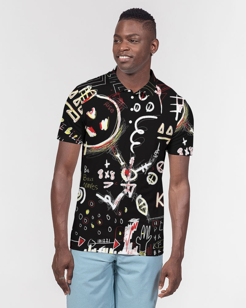 Louie Wri Trap X Collection Men's Slim Fit Short Sleeve Polo