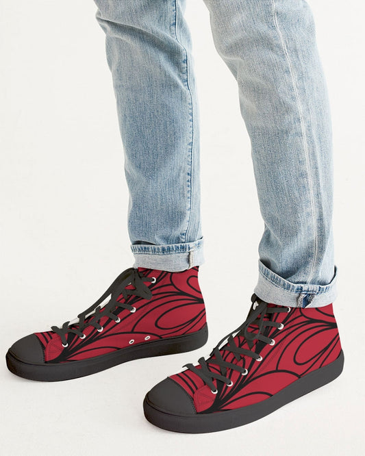 Love Red Collection Men's Hightop Canvas Shoe - Black