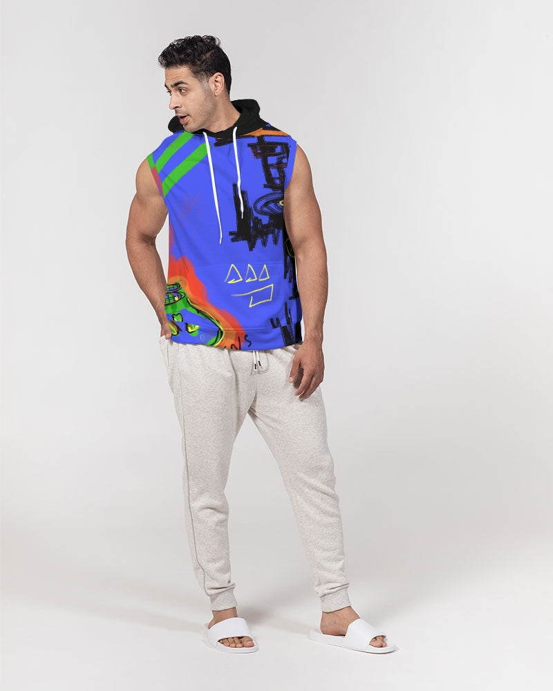 Louie Trap Bleu Men's Premium Heavyweight Sleeveless Hoodie
