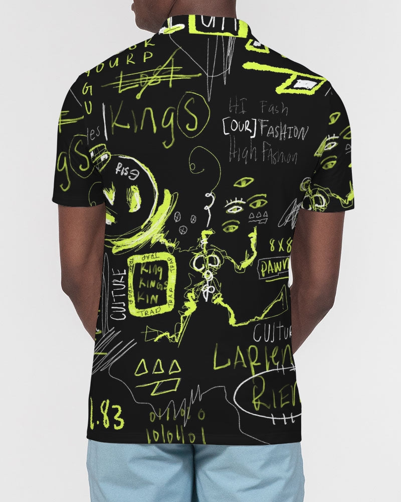 Neo 1.83 Black Trap Collection Men's Slim Fit Short Sleeve Polo
