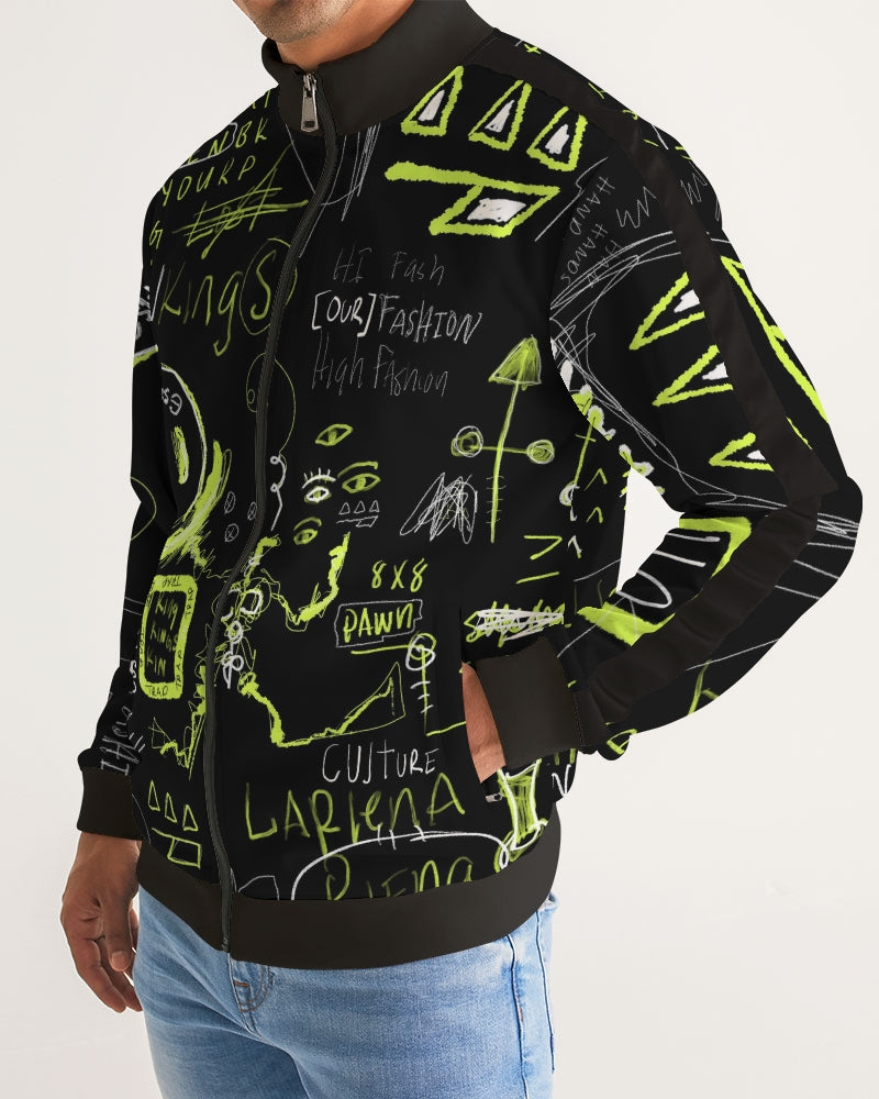 Neo 1.83 Black Trap Collection Men's Stripe-Sleeve Track Jacket