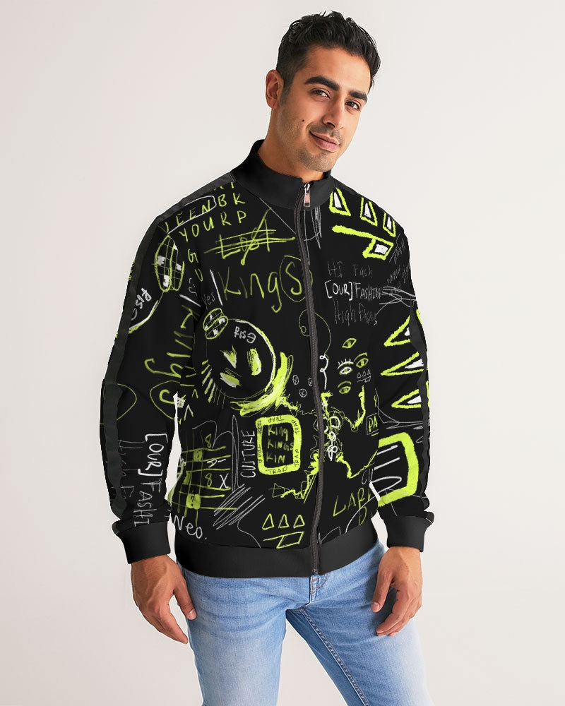 Neo 1.83 Black Trap Collection Men's Stripe-Sleeve Track Jacket