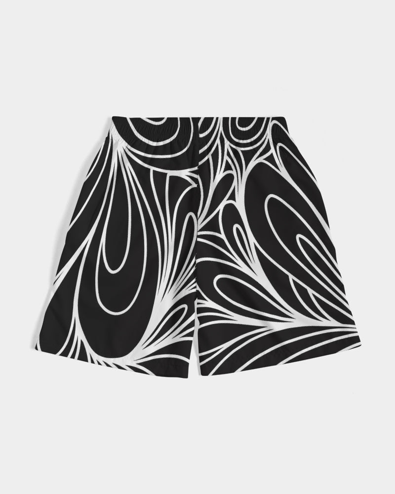 Louie Wri Black and White Men's Jogger Shorts