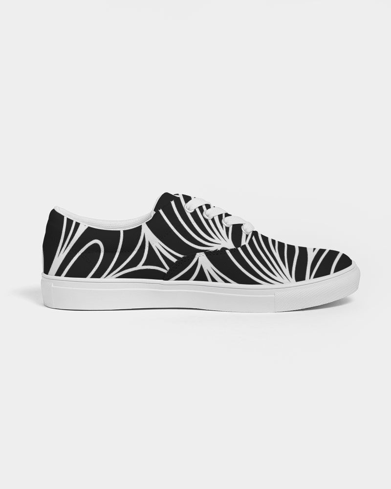 Louie Wri Black and White Collection Women's Lace Up Canvas Shoe