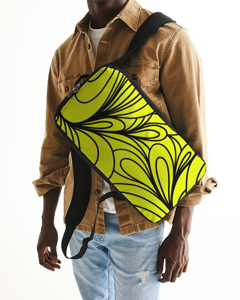 Louie Wri Louie Pattern Lime Green Slim Tech Backpack