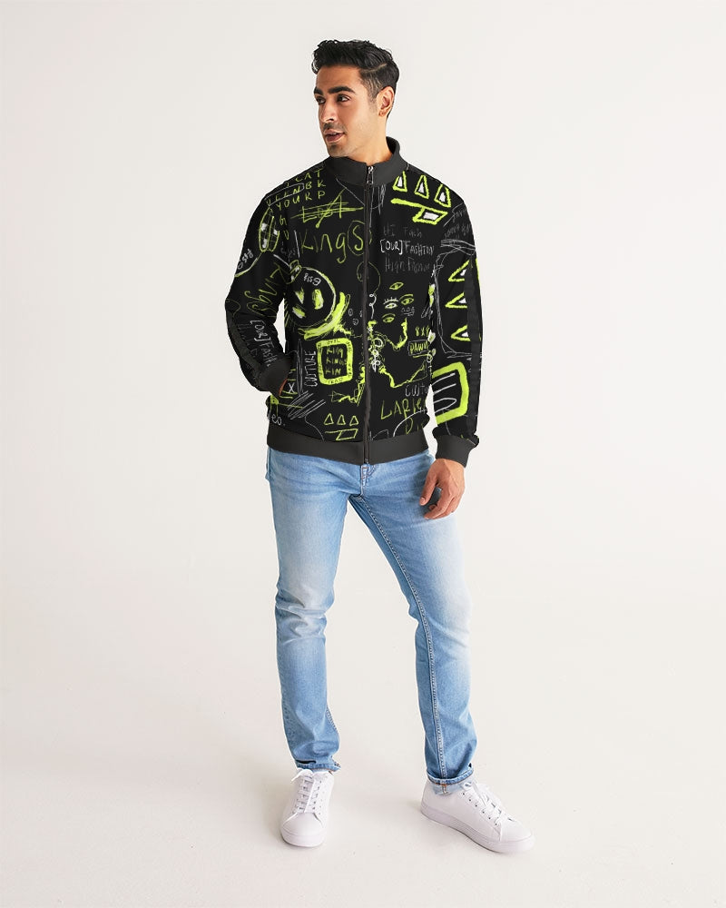 Neo 1.83 Black Trap Collection Men's Stripe-Sleeve Track Jacket