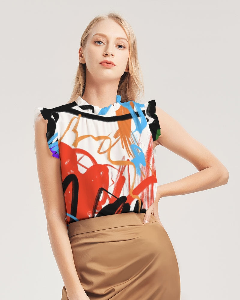 Luna Solei Collection Women's Ruffle Sleeve Top