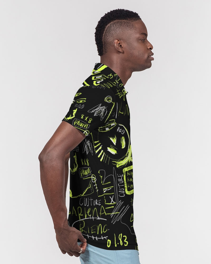 Neo 1.83 Black Trap Collection Men's Slim Fit Short Sleeve Polo