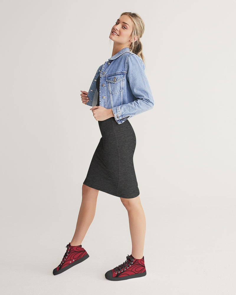 Love Red Collection Women's Hightop Canvas Shoe - Black