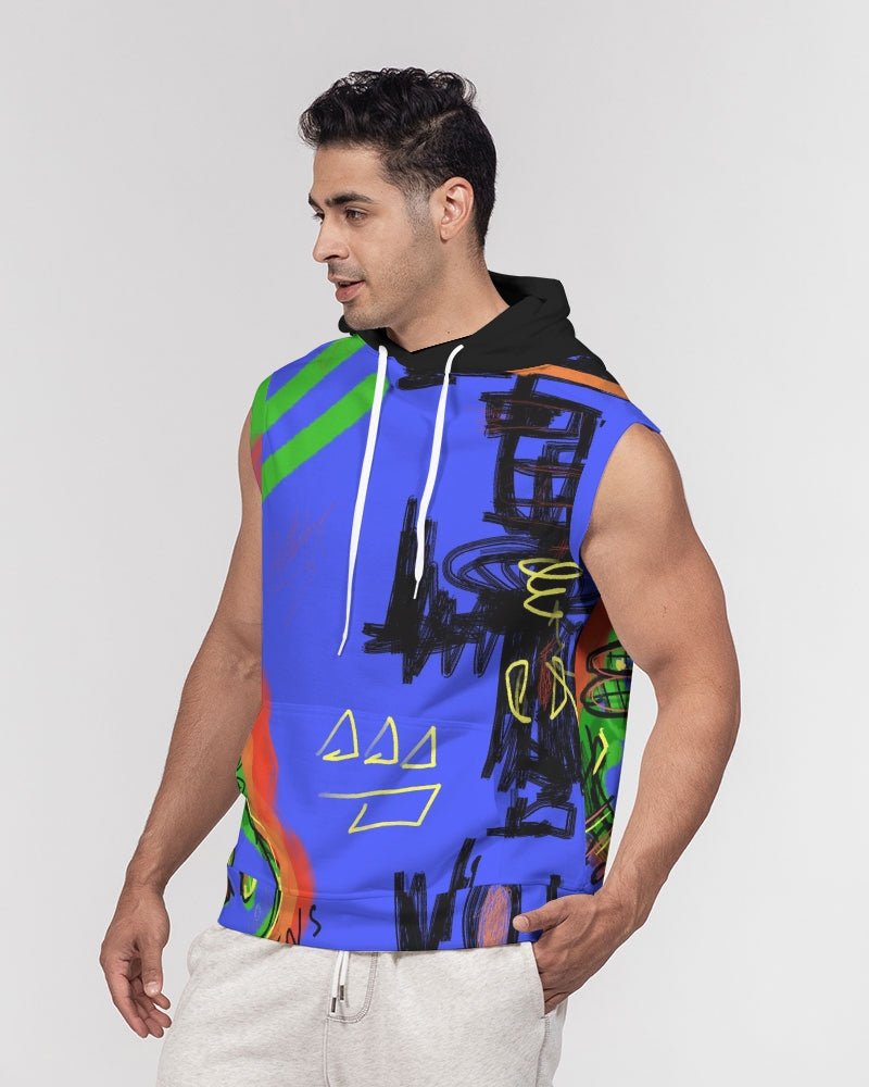 Louie Trap Bleu Men's Premium Heavyweight Sleeveless Hoodie