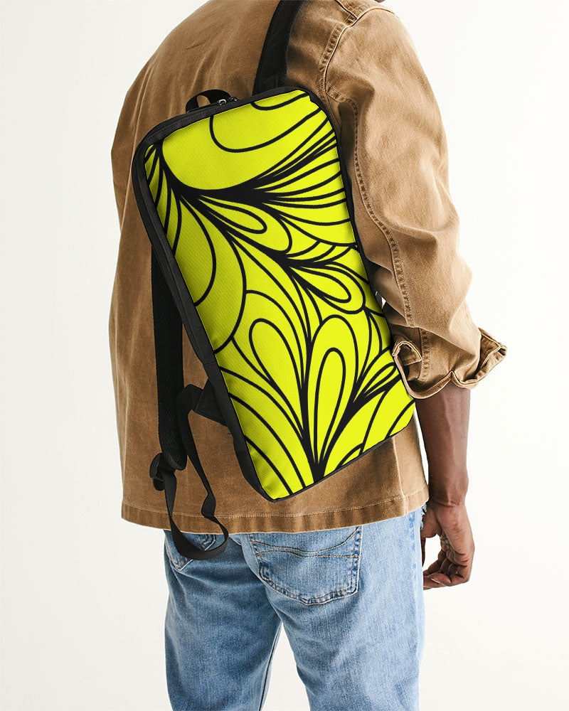 Louie Wri Louie Pattern Lime Green Slim Tech Backpack