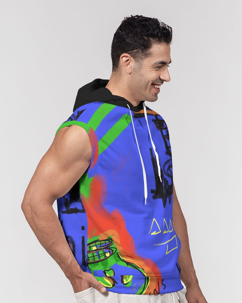 Louie Trap Bleu Men's Premium Heavyweight Sleeveless Hoodie