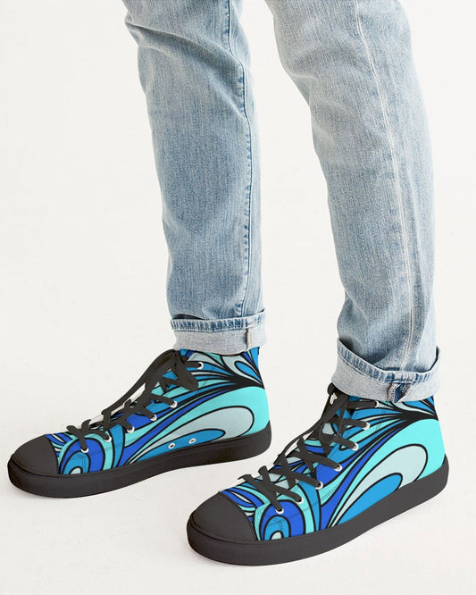 Louie Cool Bleu Men's Hightop Canvas Shoe - Black