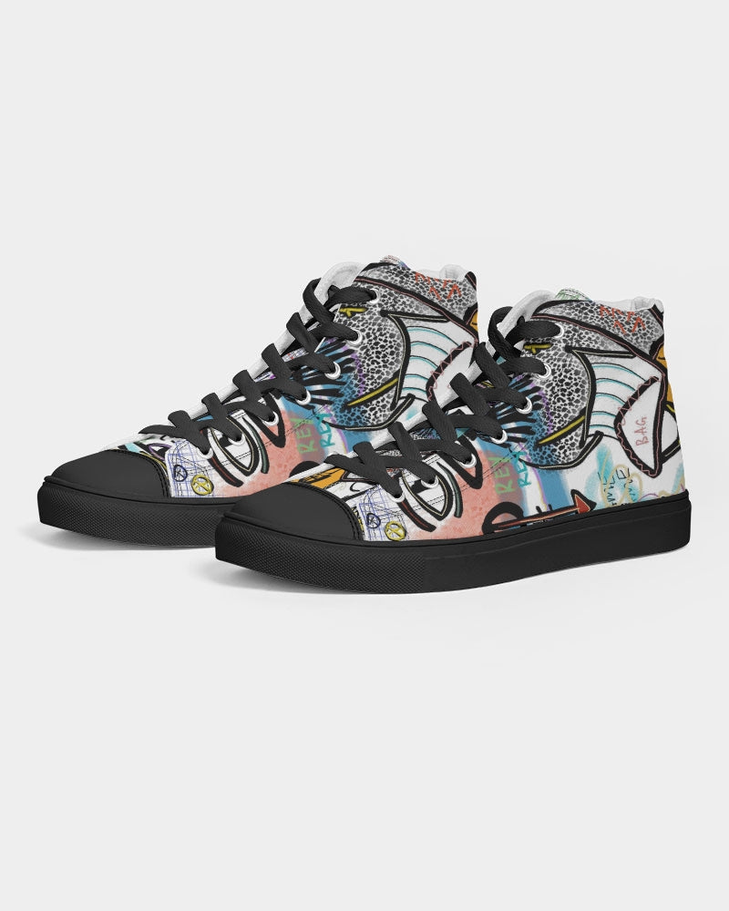 Louie Wri Trap 2 Collection Women's Hightop Canvas Shoe - Black