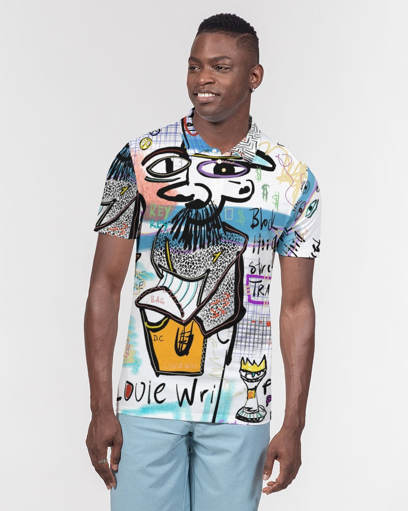 Louie Wri Trap 2 Collection Men's Slim Fit Short Sleeve Polo