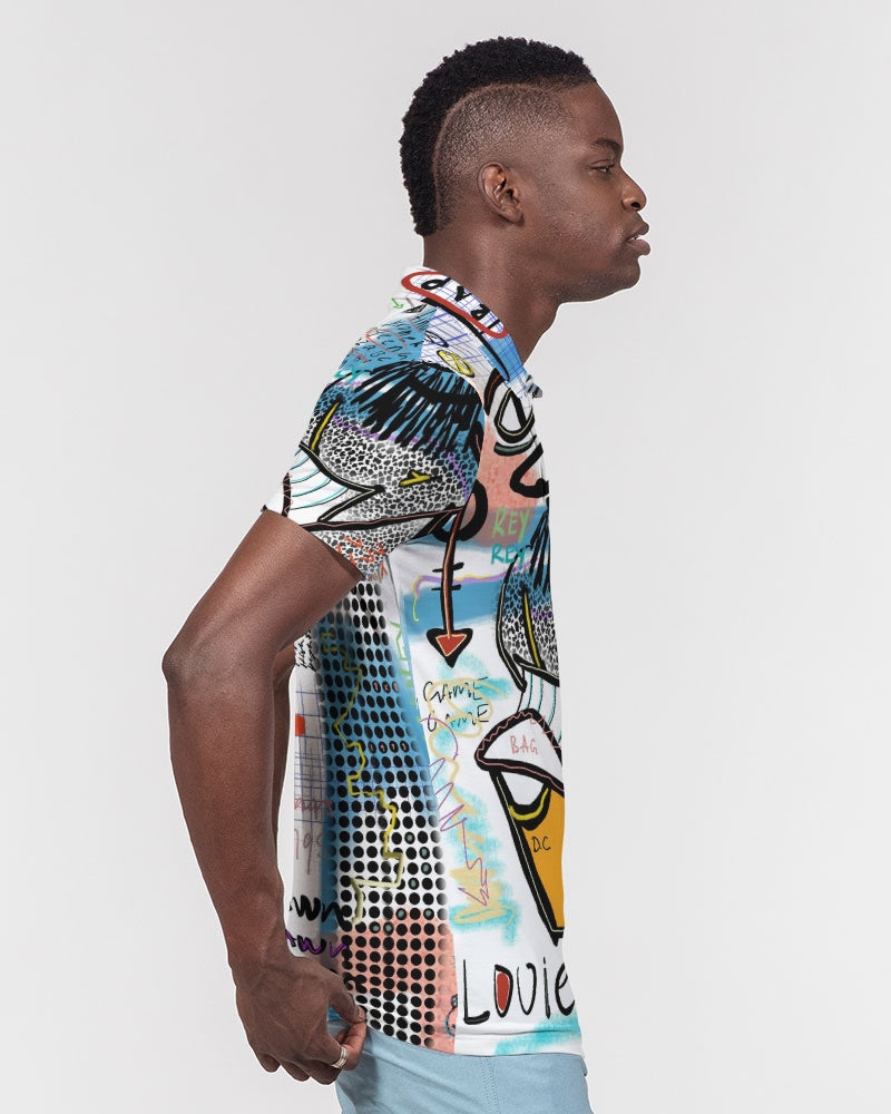 Louie Wri Trap 2 Collection Men's Slim Fit Short Sleeve Polo