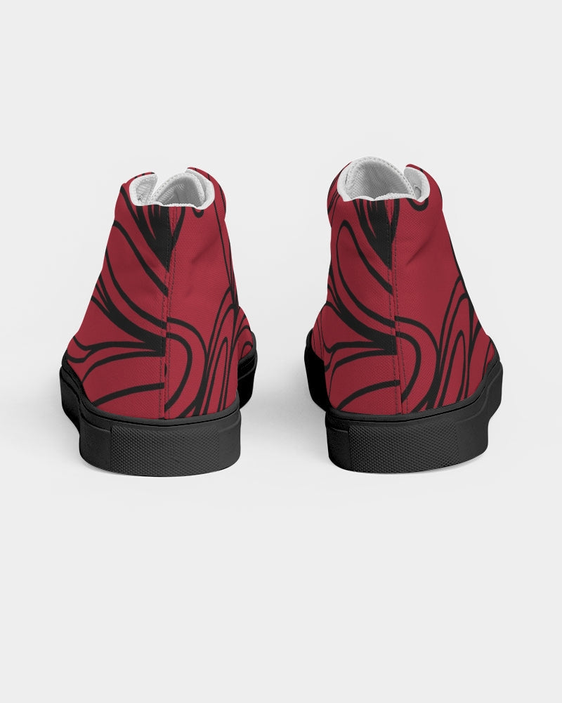 Love Red Collection Women's Hightop Canvas Shoe - Black