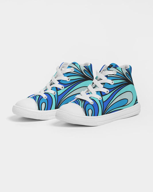Louie Cool Bleu Kids Hightop Canvas Shoe