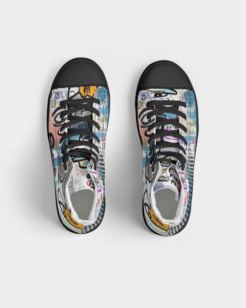Louie Wri Trap 2 Collection Women's Hightop Canvas Shoe - Black
