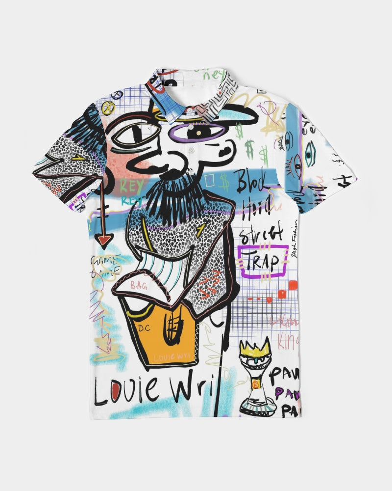 Louie Wri Trap 2 Collection Men's Slim Fit Short Sleeve Polo