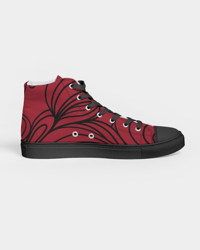 Love Red Collection Women's Hightop Canvas Shoe - Black