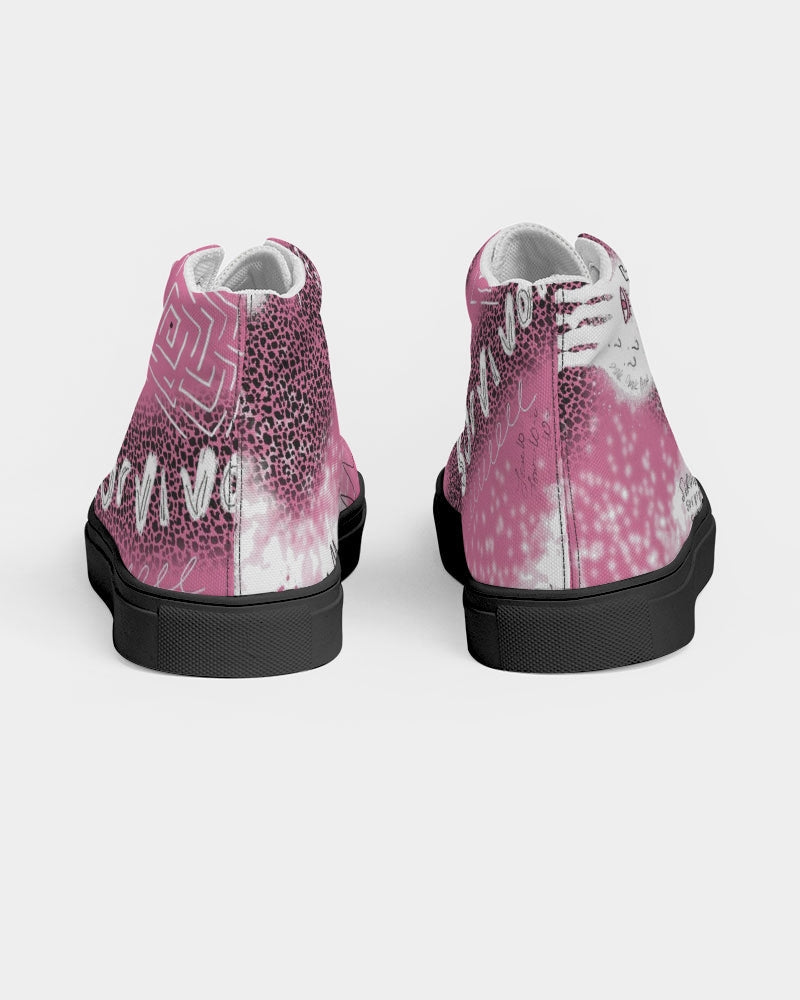 Survivor Pink Collection Women's Hightop Canvas Shoe - Black