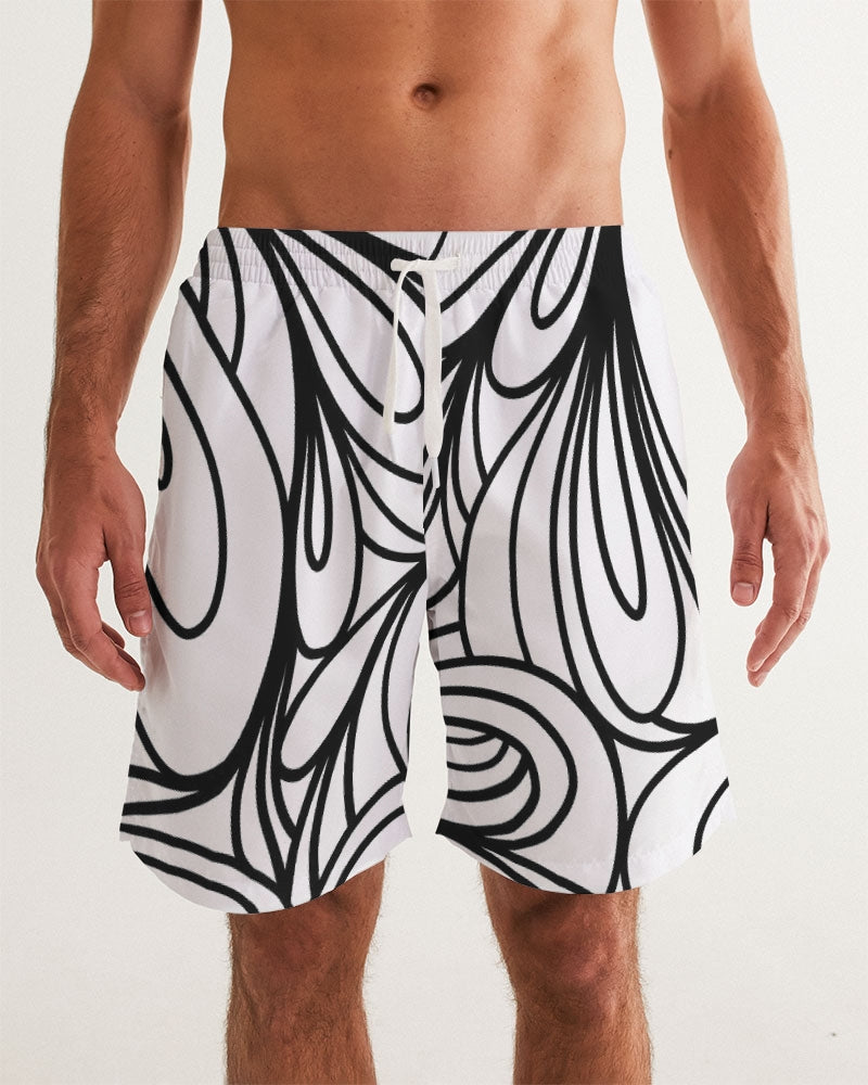 Louie Wri Black and White Collection Men's Swim Trunk