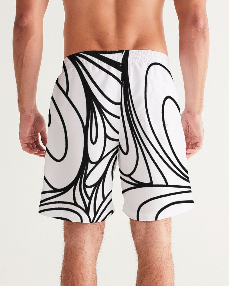 Louie Wri Black and White Collection Men's Swim Trunk