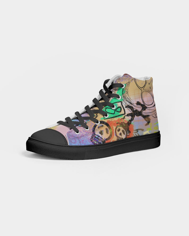 My Headphones Collection Women's Hightop Canvas Shoe - Black