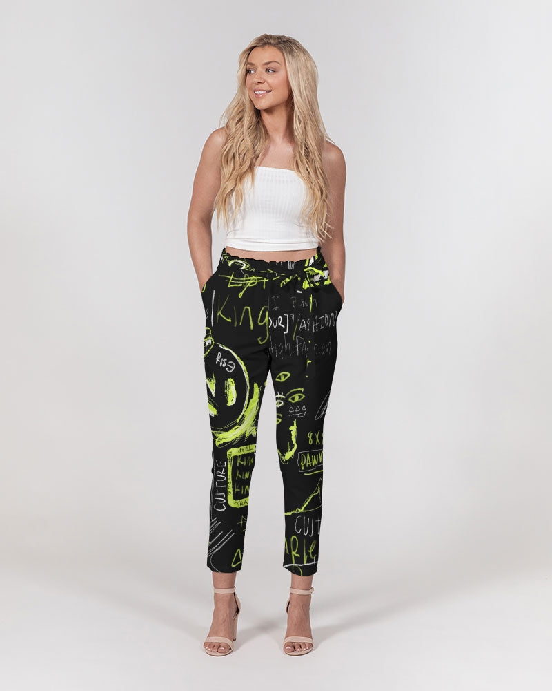Neo 1.83 Black Trap Collection Women's Belted Tapered Pants