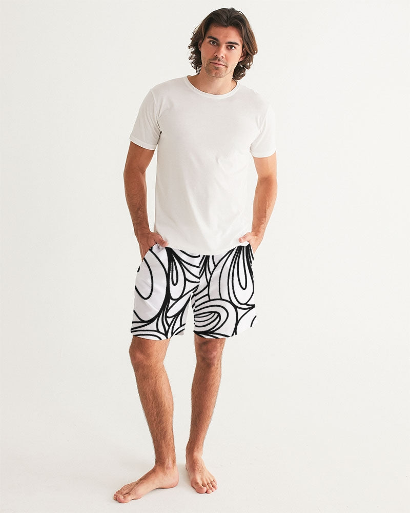 Louie Wri Black and White Collection Men's Swim Trunk