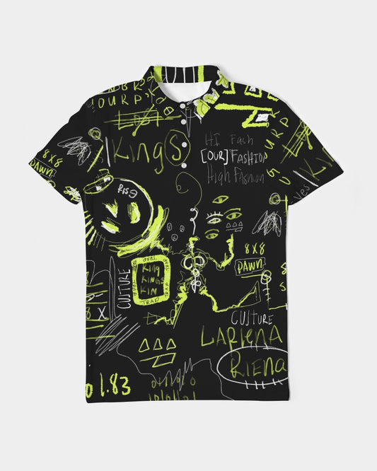 Neo 1.83 Black Trap Collection Men's Slim Fit Short Sleeve Polo